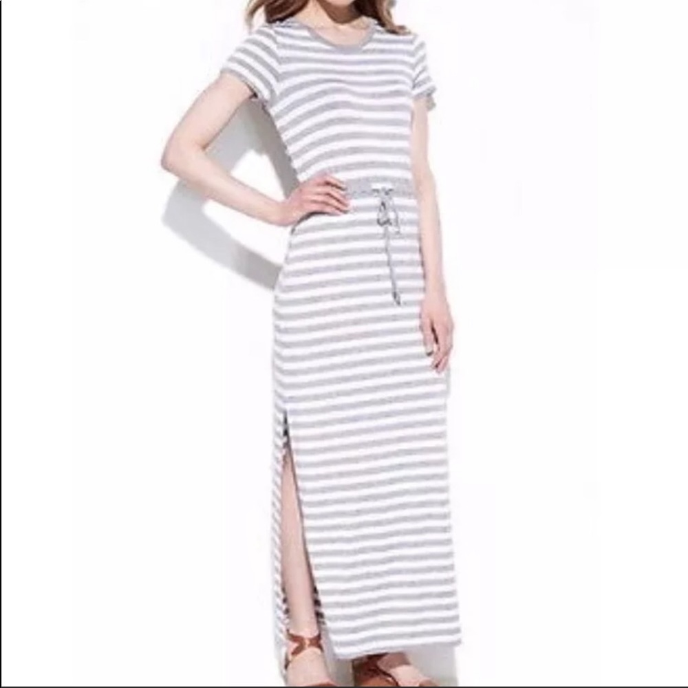 NWT Michael Kors grey/white striped maxi dress